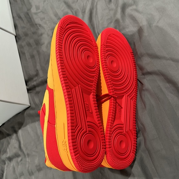 Nike Air Force 1 red and gold men’s 12 - Picture 5 of 6